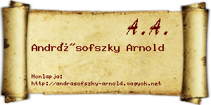 Andrásofszky Arnold névjegykártya