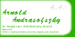 arnold andrasofszky business card