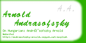 arnold andrasofszky business card